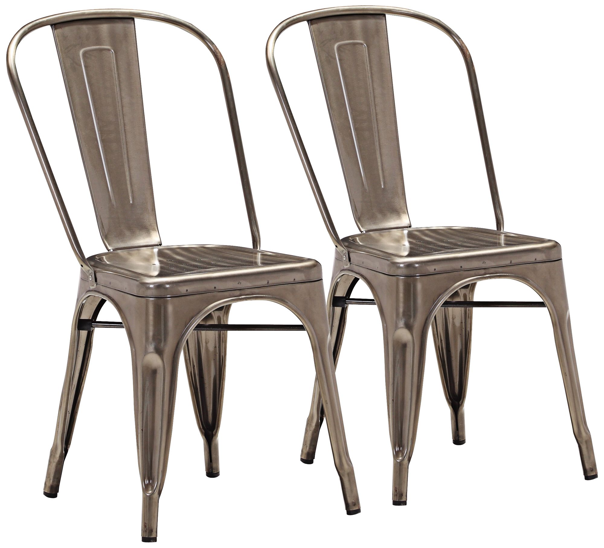 Set of 2 Zuo Modern Elio Gunmetal Dining Chairs