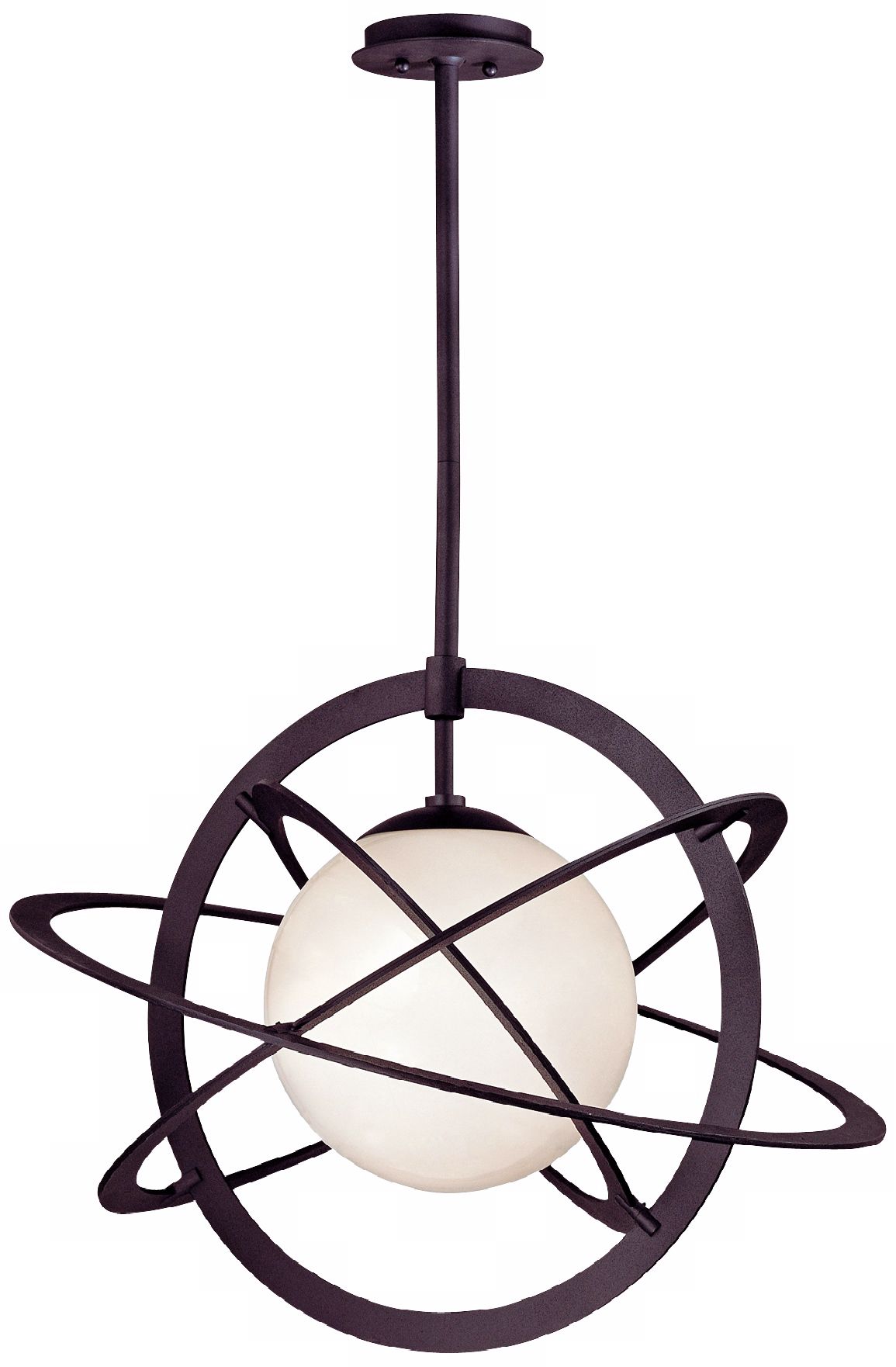 Cosmos 26" Wide Opal Glass Bronze Pendant