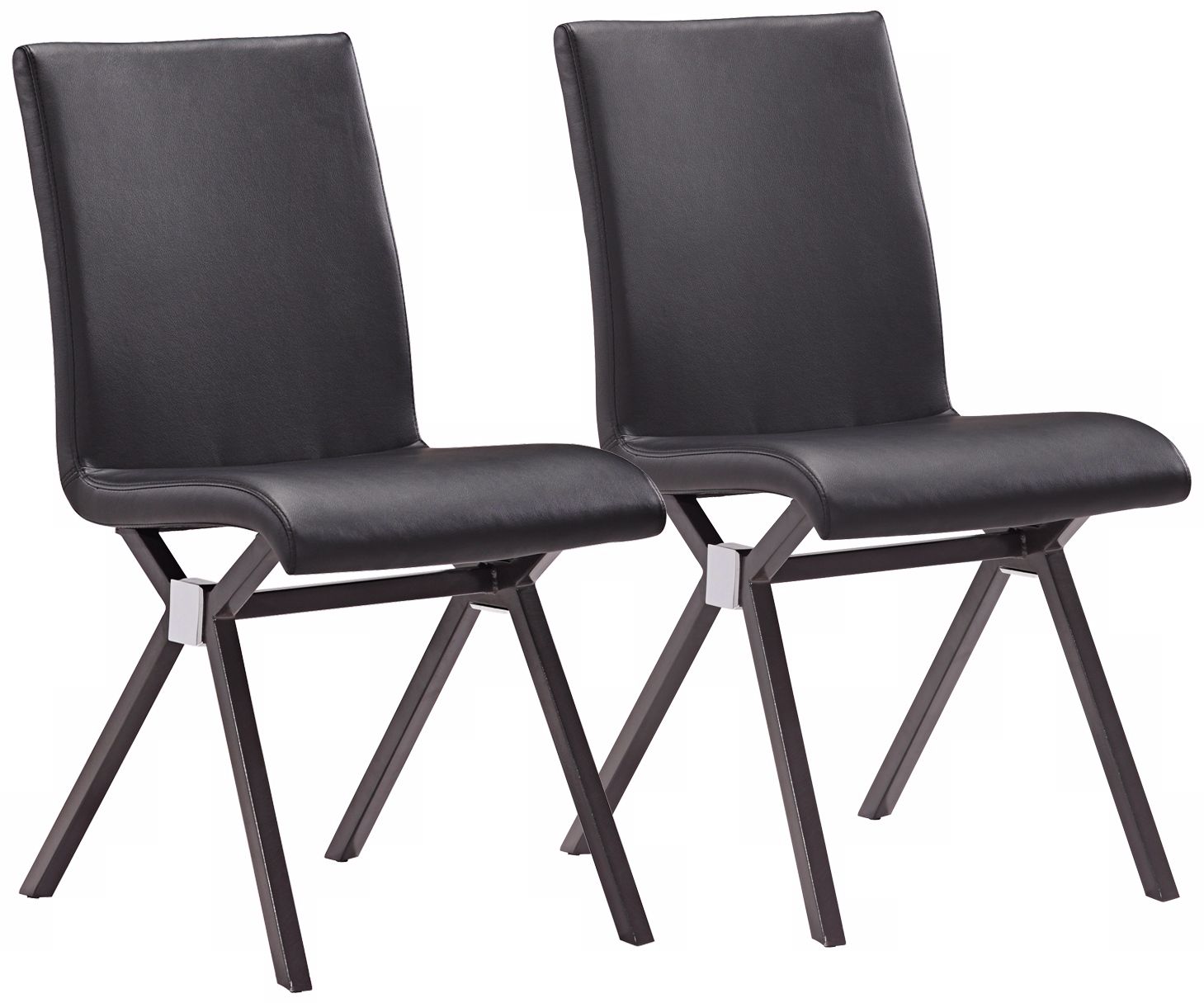 Set of 2 Zuo Modern Xert Gray Upholstered Dining Chair