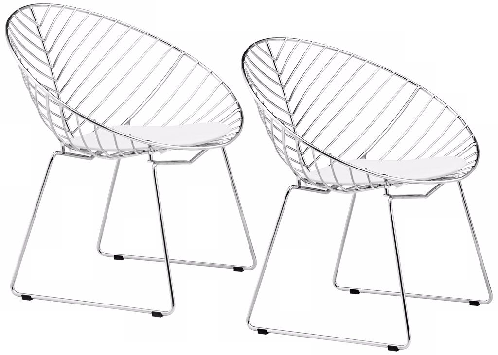 Set of 2 Zuo Modern Whitworth Chrome Accent Chair