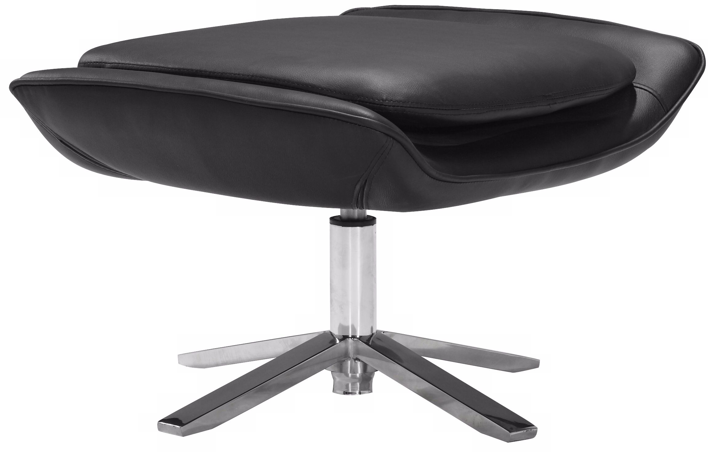 Zuo Vital Leatherette Black Ottoman