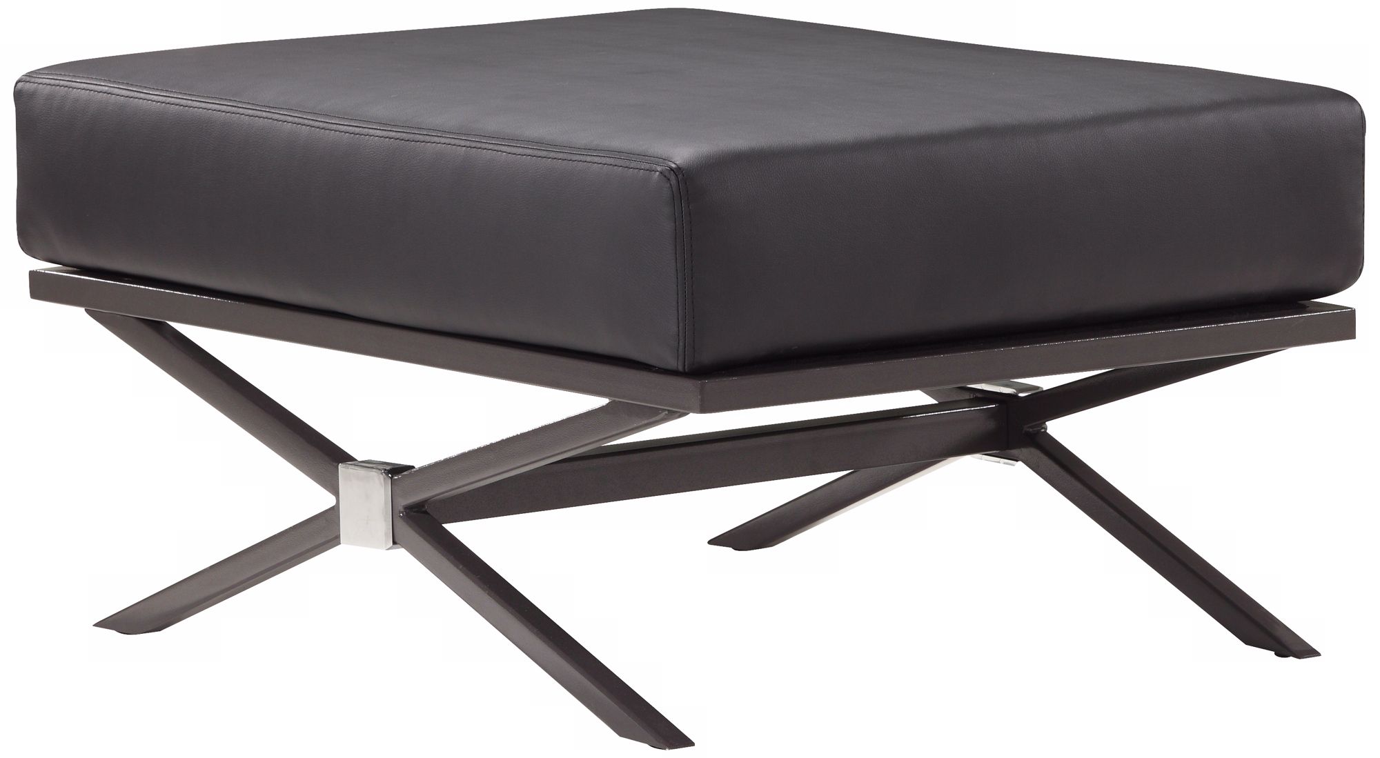 Zuo Xert Black Leatherette Modular Ottoman