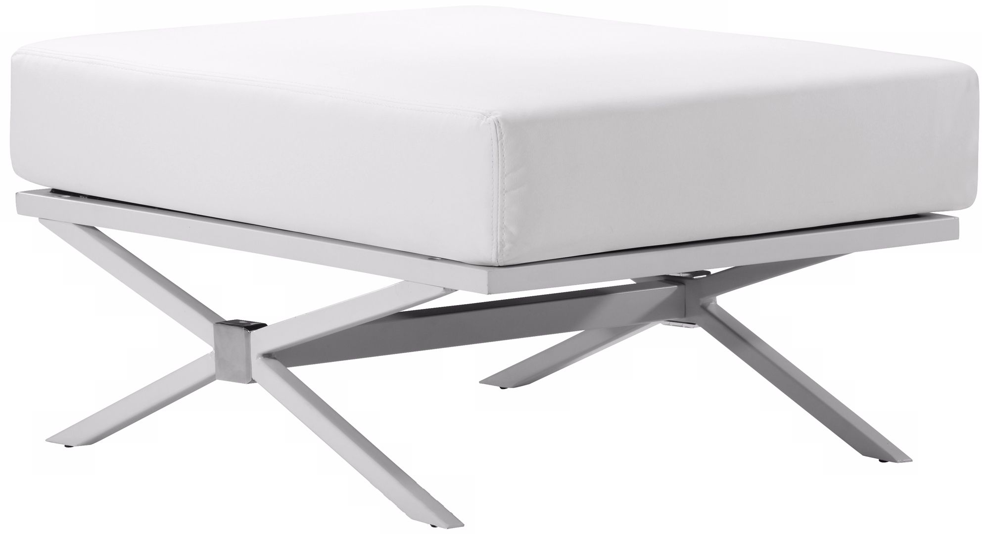 Zuo Xert White Leatherette Modular Ottoman