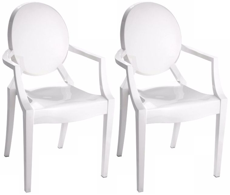 Set of Two Zuo Baby Anime Solid White Kids Armchair