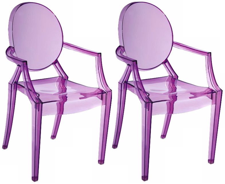 Set of Two Zuo Baby Anime Transparent Purple Kids Armchairs