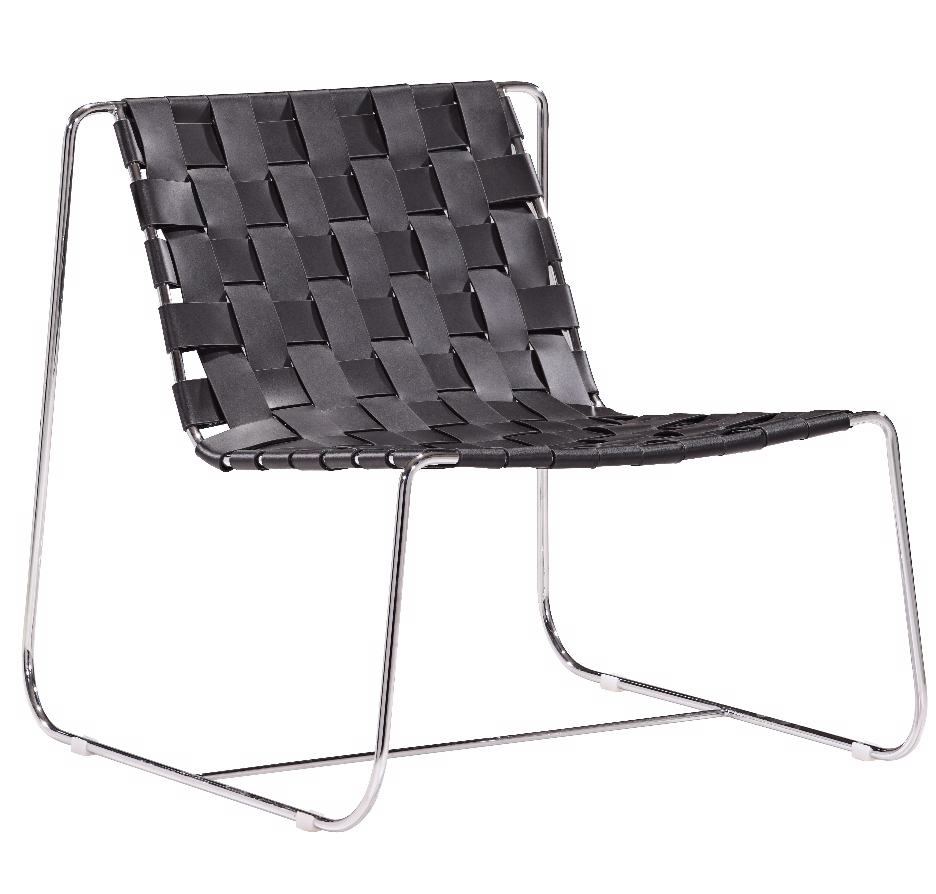 Zuo Prospect Park Black Leather Lounge Chair