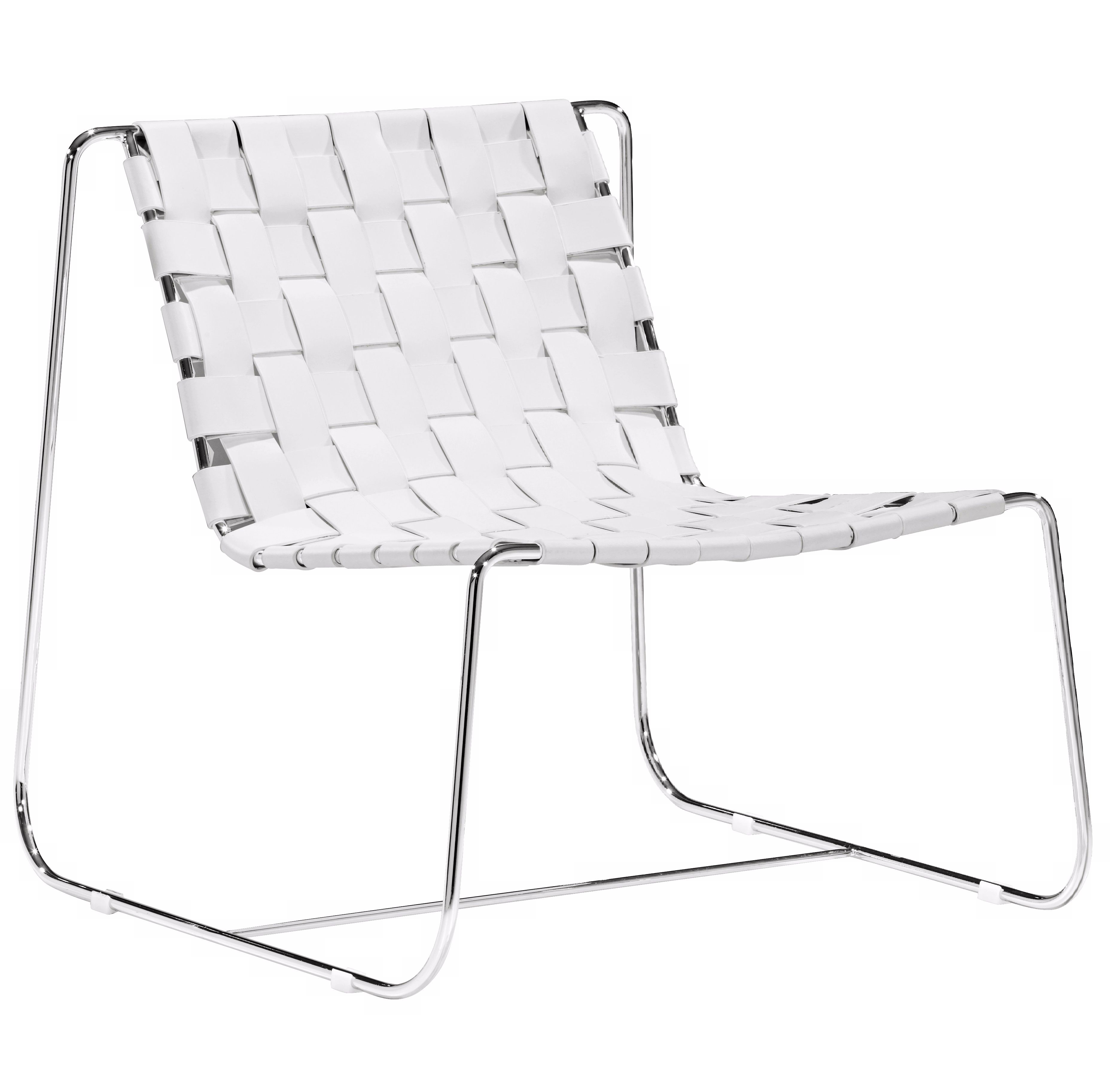 Zuo Prospect Park White Leather Lounge Chair