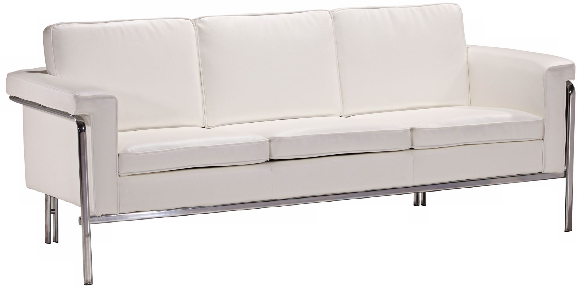 Zuo Modern Singular White Leatherette Sofa