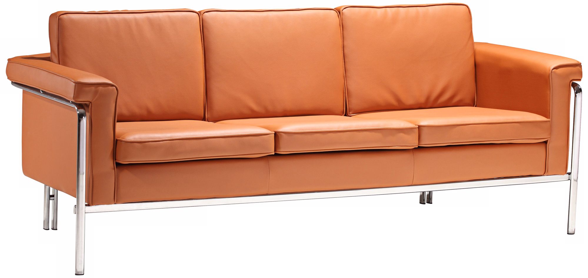 Zuo Modern Singular Terracotta Leatherette Sofa