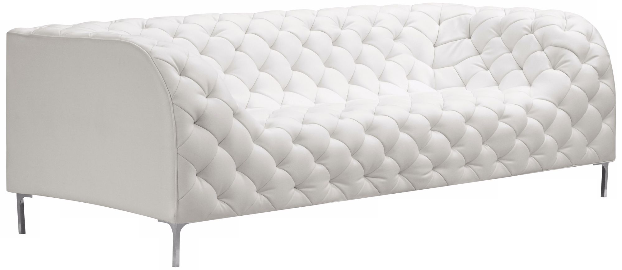 Zuo Modern Providence White Tufted Sofa