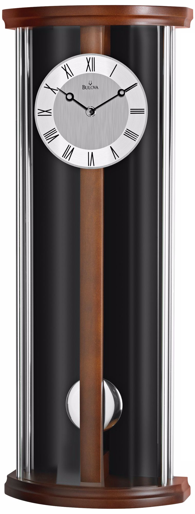 Bulova Colton 22 1/2" High Black and Walnut Wall Clock