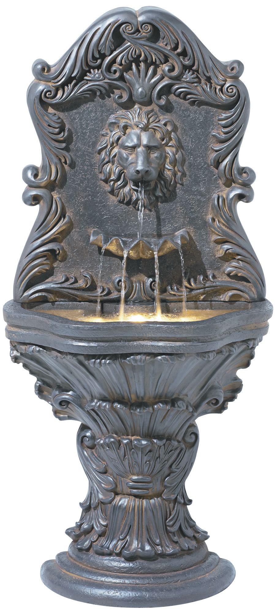Imperial Lion Acanthus Wall Fountain