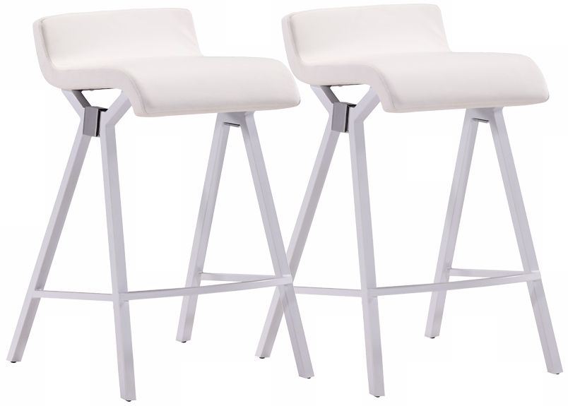 Zuo Xert Set of 2 White Counter Stools