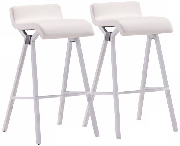 Zuo Xert Set of 2 White Bar Stools