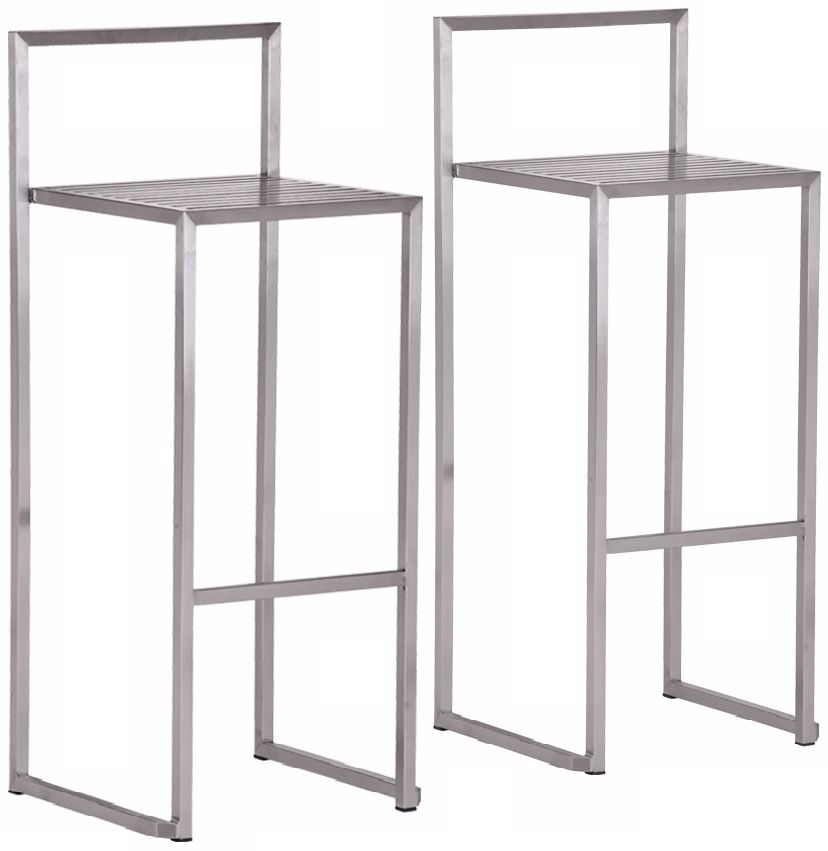 Zuo Dalton Stainless Steel Bar Stool Set of 2
