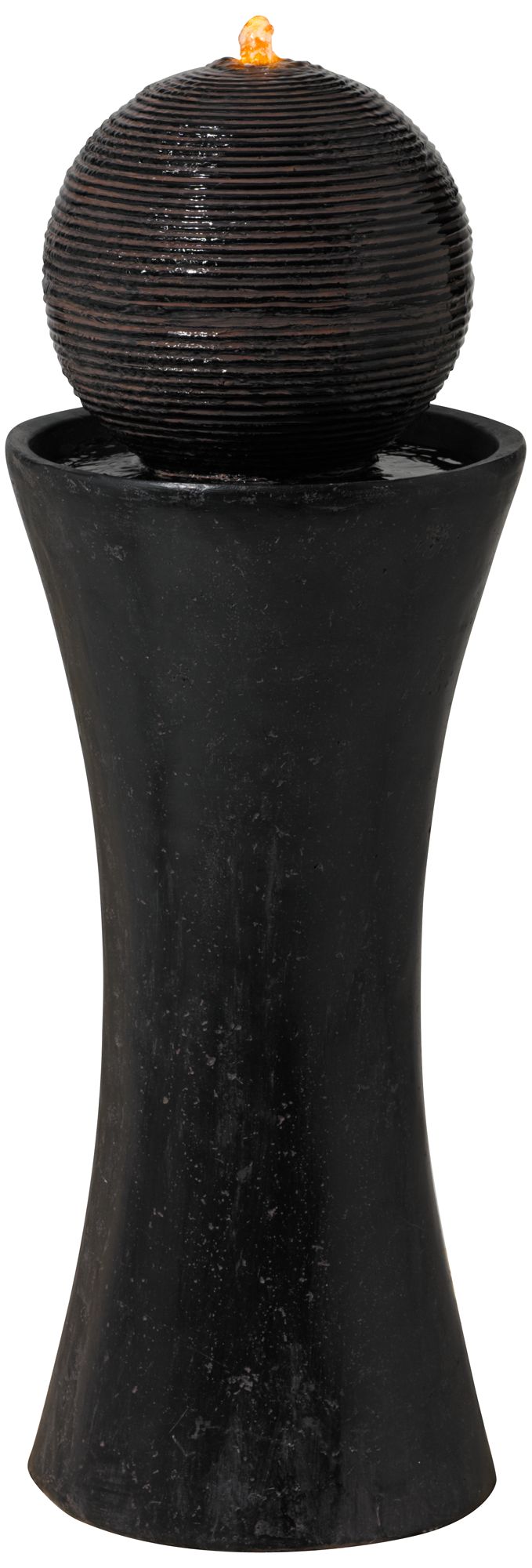 Dark Sphere Pillar Floor Fountain