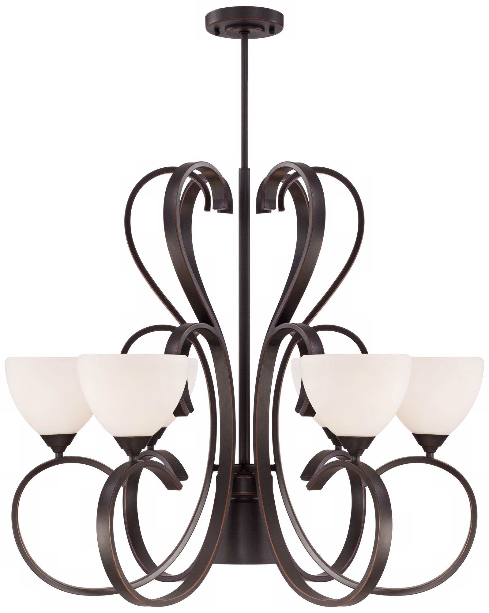Scrolling Up and Down Light 30" Wide Bronze Chandelier