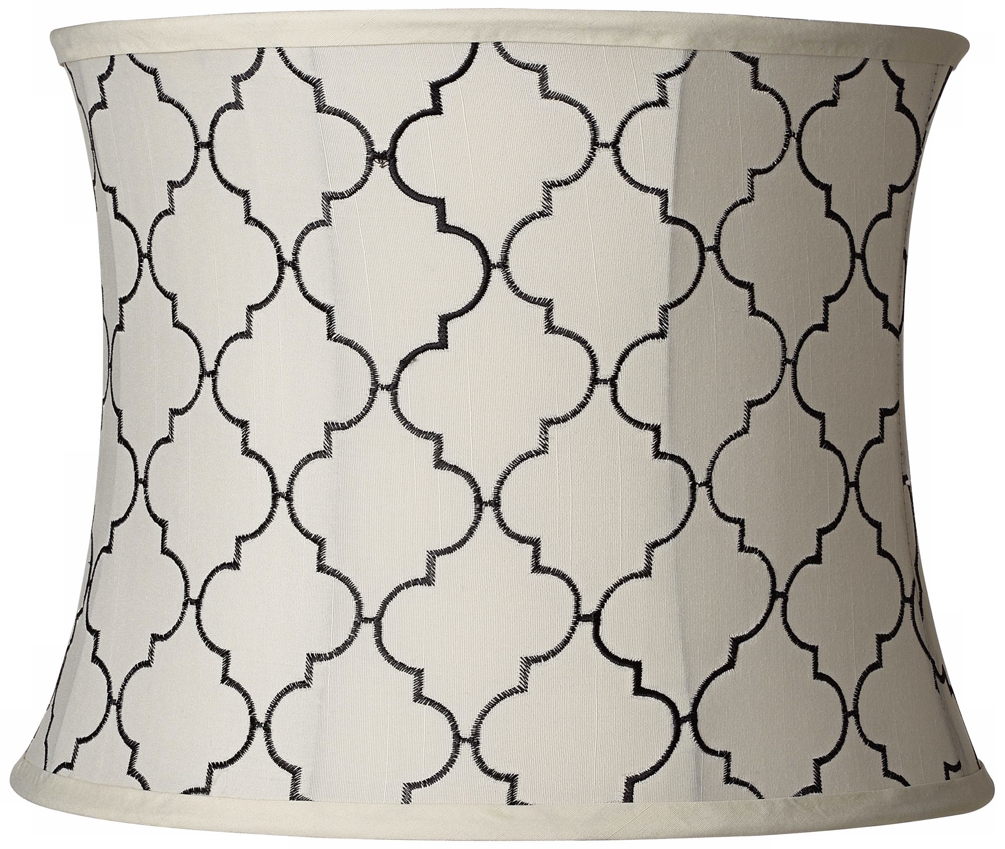 Cream and Black Moroccan Tile Drum Shade 13x14x11 (Spider)