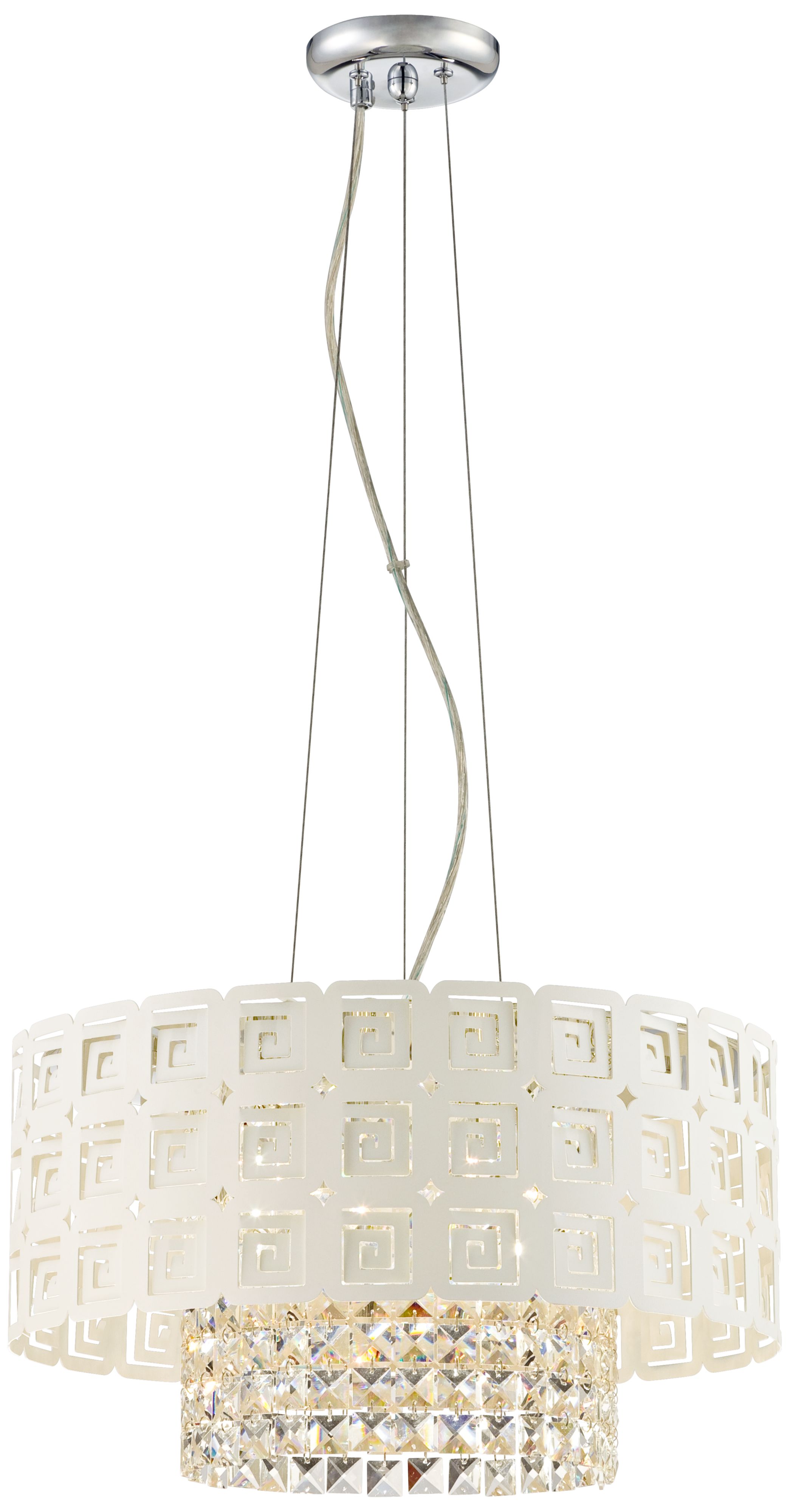 Possini Euro Design 18" Cut Metal with Crystal Pendant