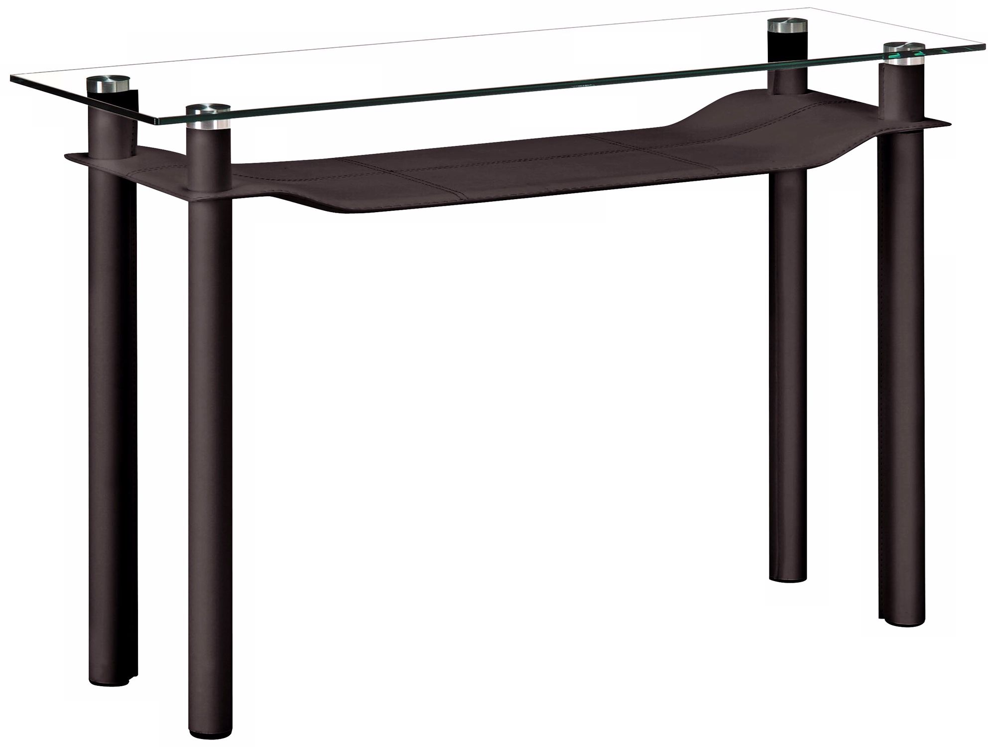 Zuo Tier Espresso Leatherette and Glass Console Table