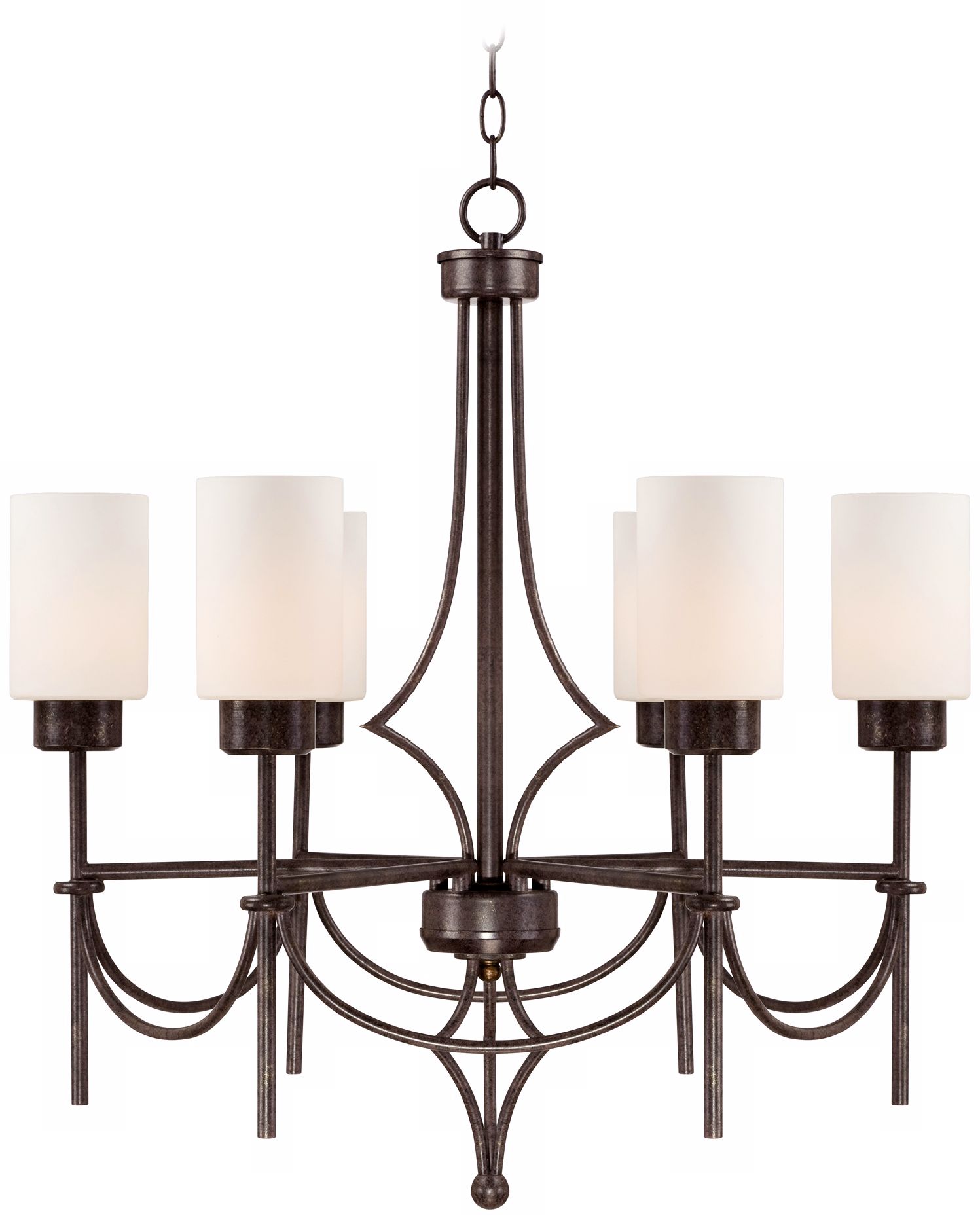 Contemporary Curves 27" Wide Oiled Copper Chandelier