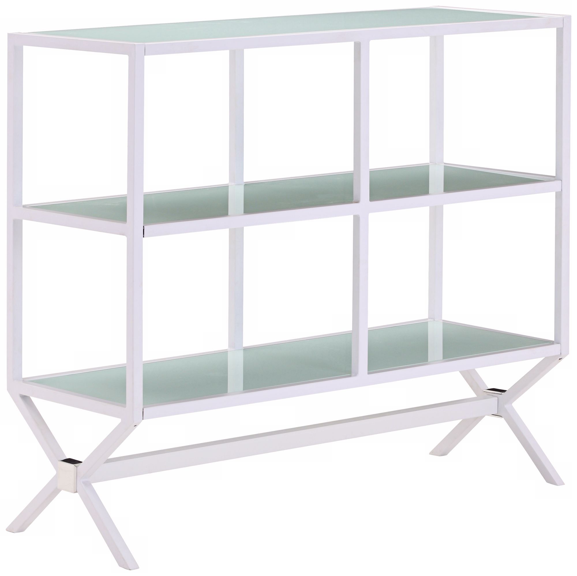 Zuo Xert Modern White and Glass Buffet Console