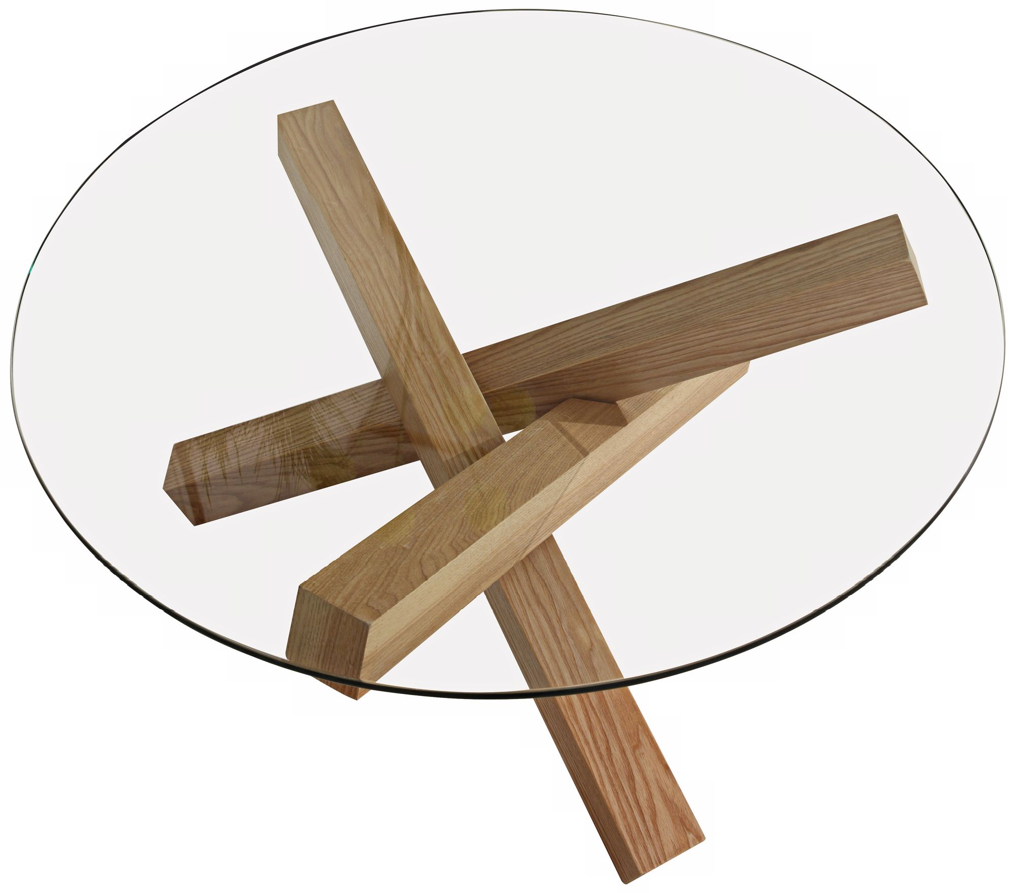 Zuo Haxby Natural Wood and Glass Modern Coffee Table