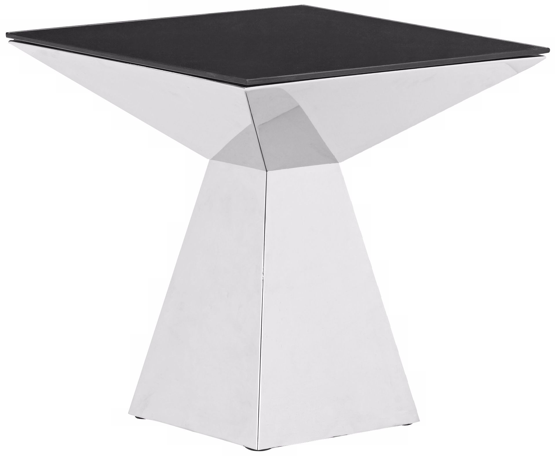Zuo Tyrell Stainless Steel and Black Glass Coffee Table