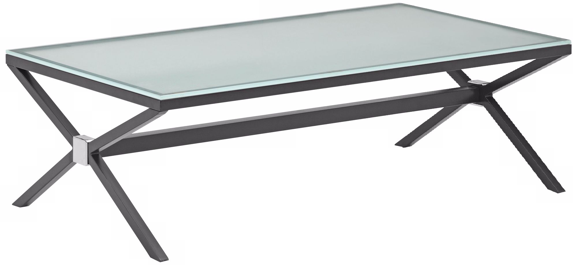 Zuo Xert Smoke Finish and Glass Coffee Table