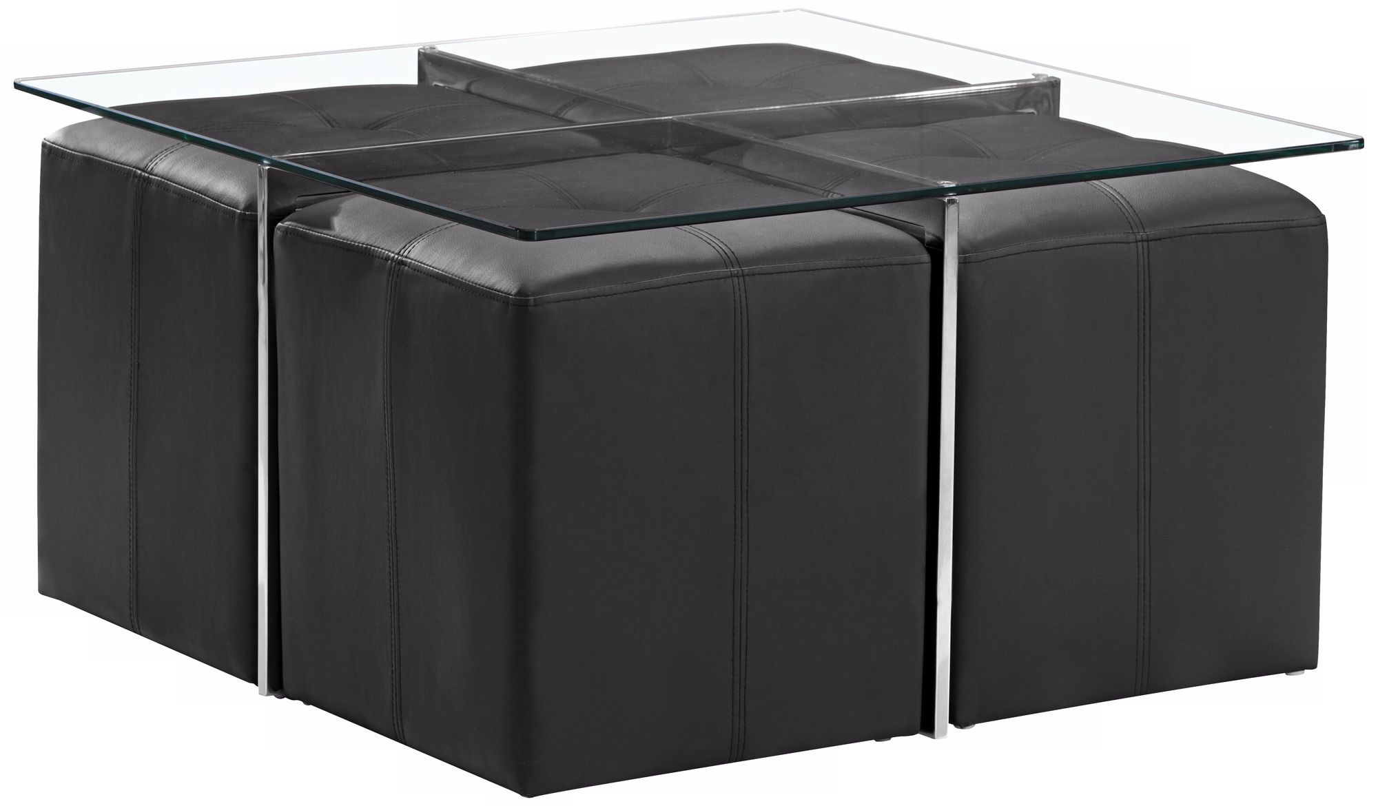 Zuo Botero Coffee Table and Set of 4 Nesting Stools