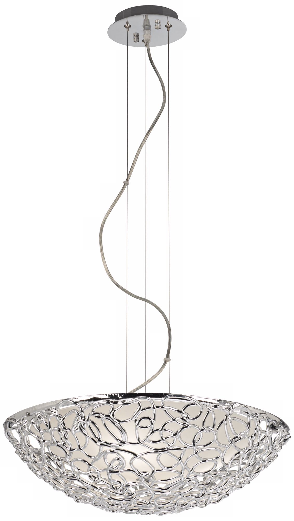 Acrylic Swirl 19 1/2" Wide Chrome Pendant Light