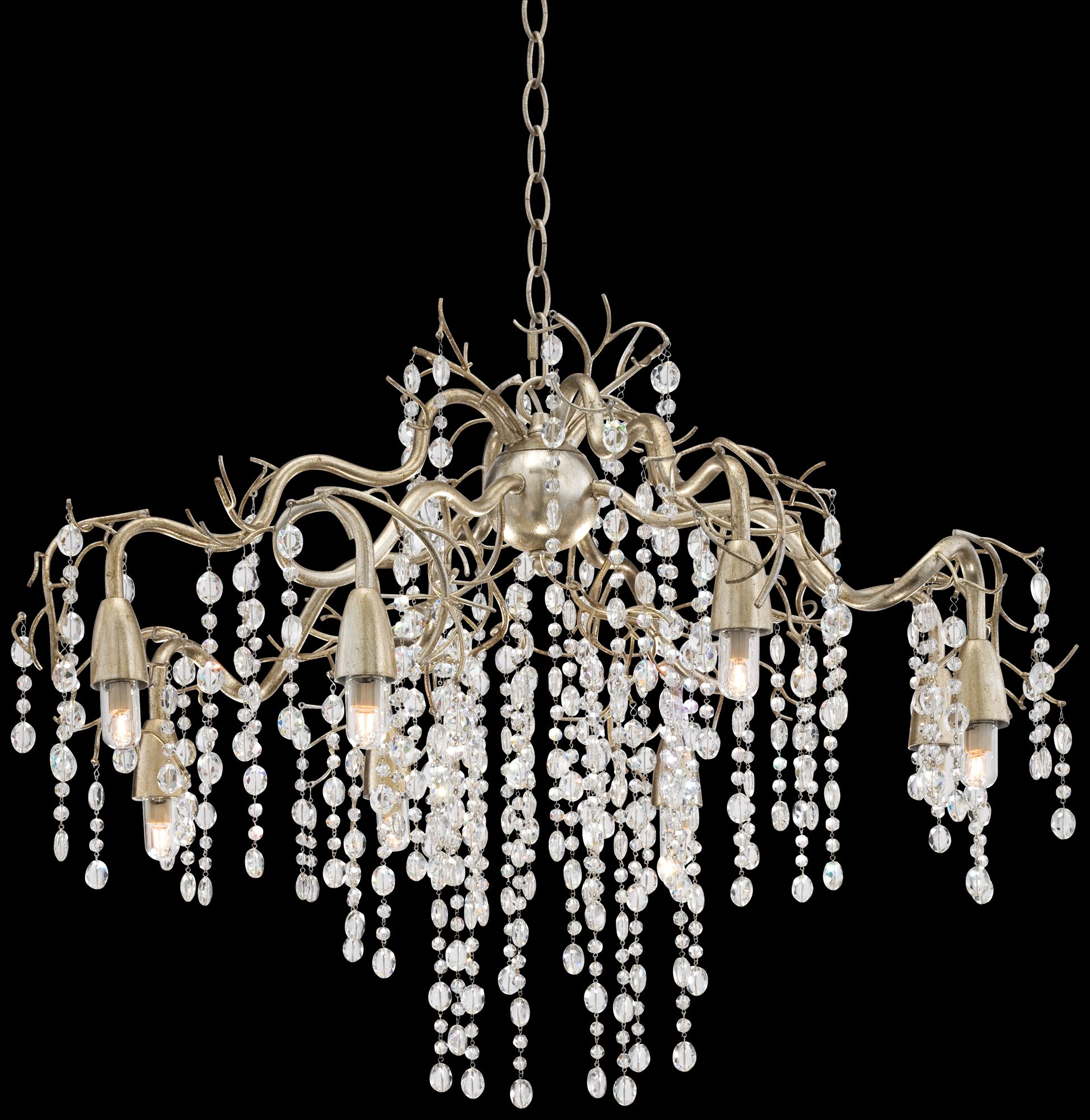 Silver Champagne Branches 30" Wide Crystal Chandelier
