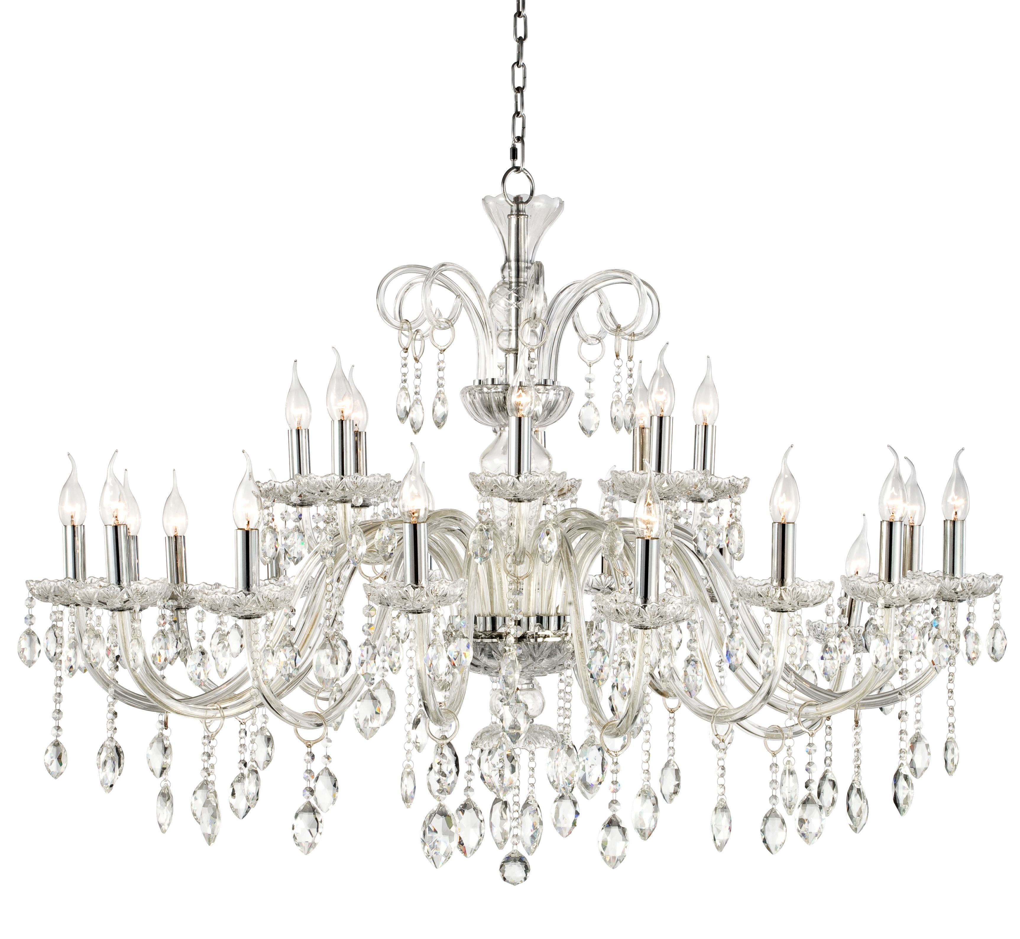 Chrome Accent 49" Wide 24-Light Crystal Chandelier