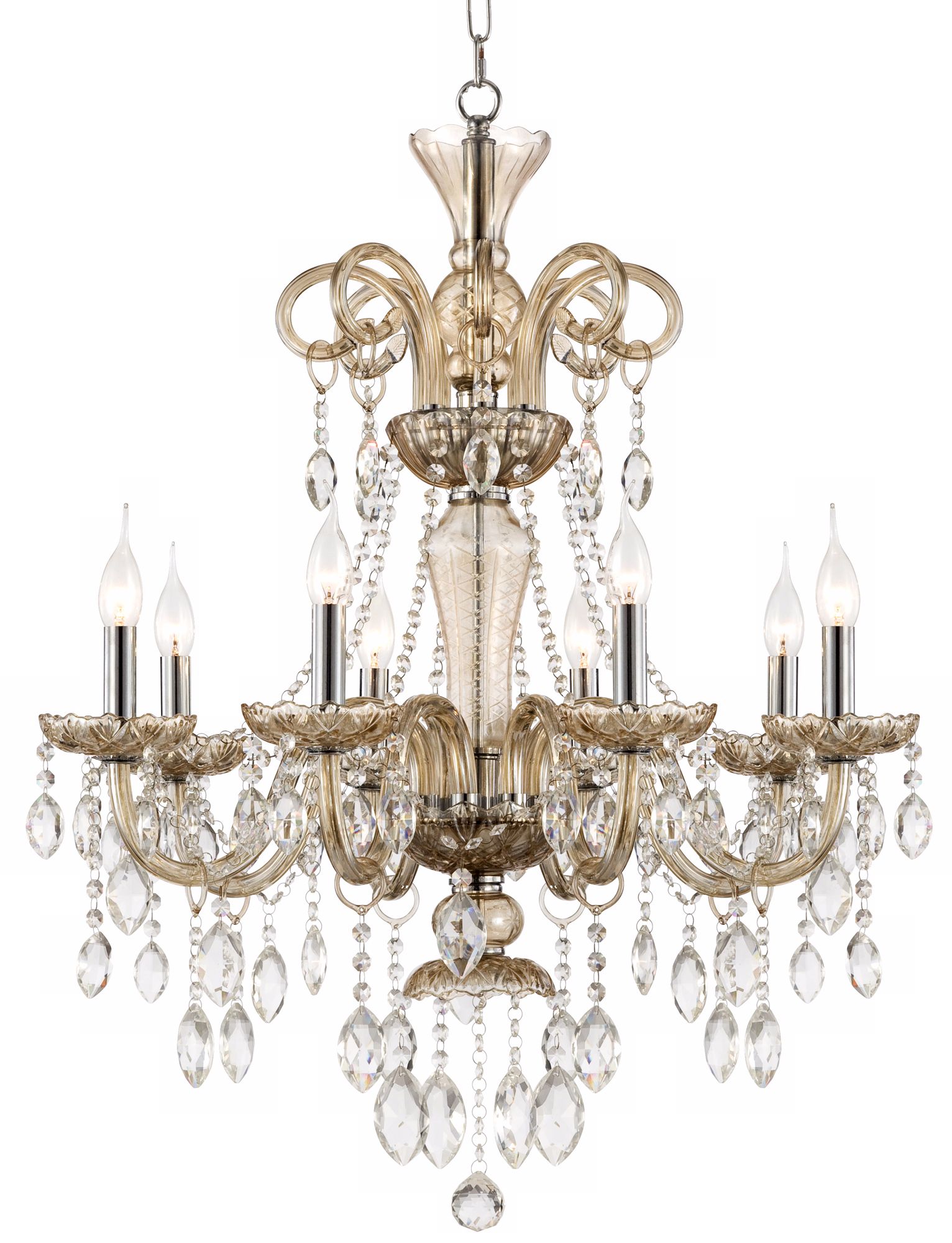 Traditional 28" Wide 8-Light Crystal Chandelier