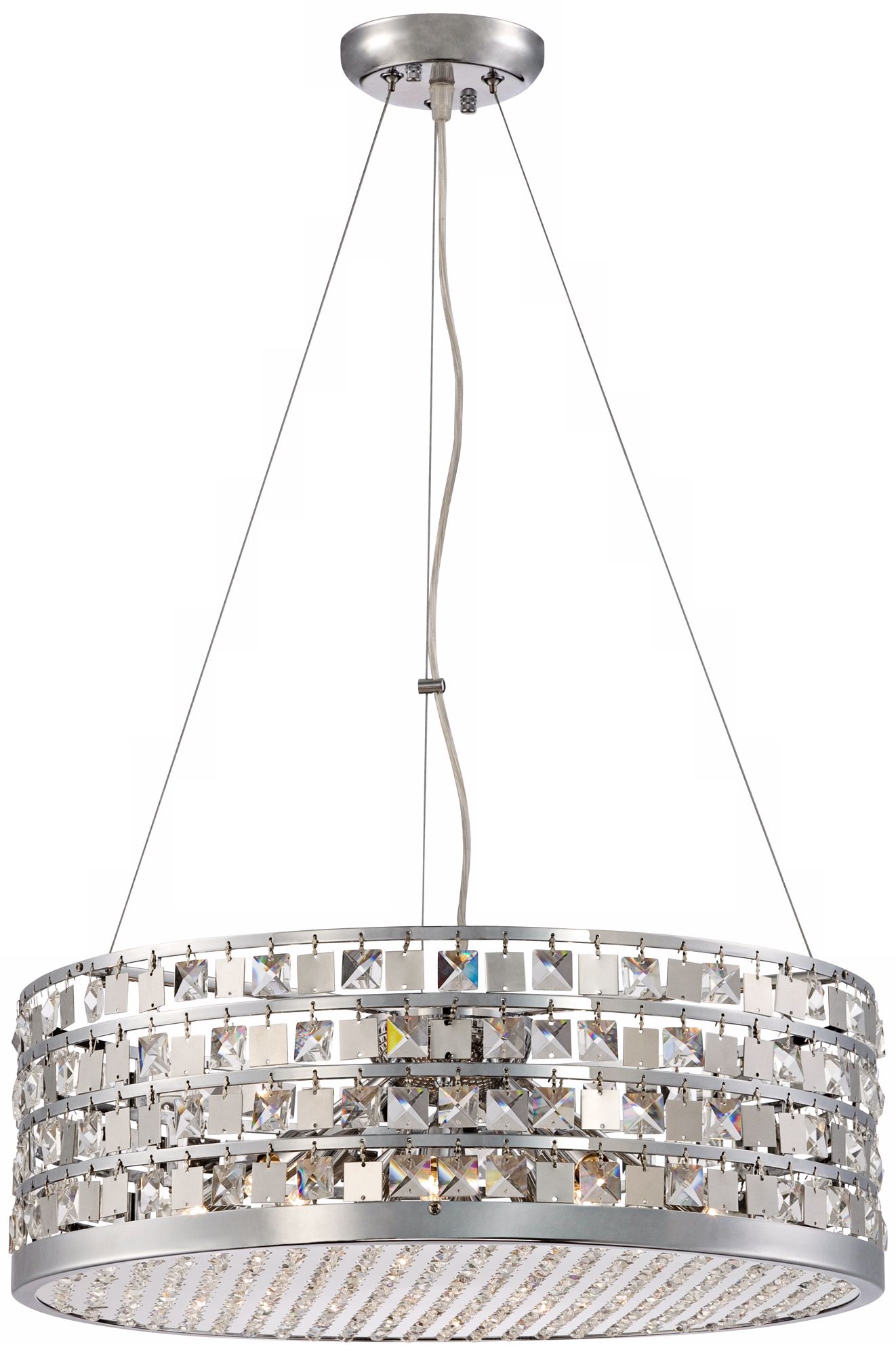 Glitz 10-Light 20" Wide Chrome and Crystal Drum Pendant