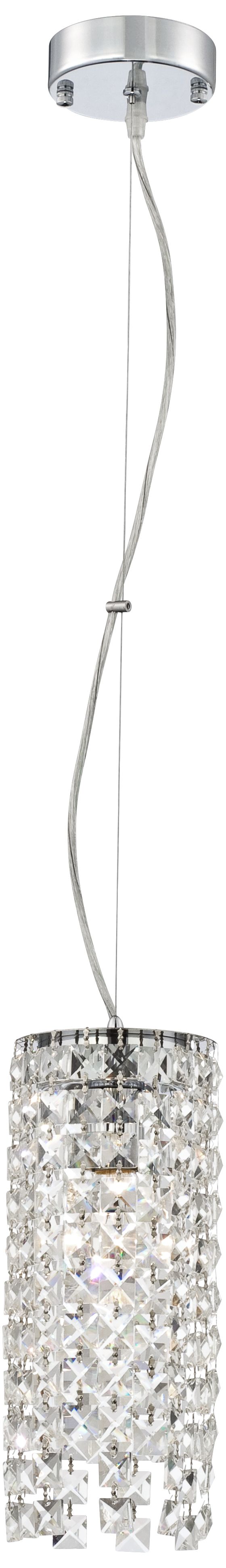 Chrome 5 1/4" Wide Crystal Mini-Pendant light
