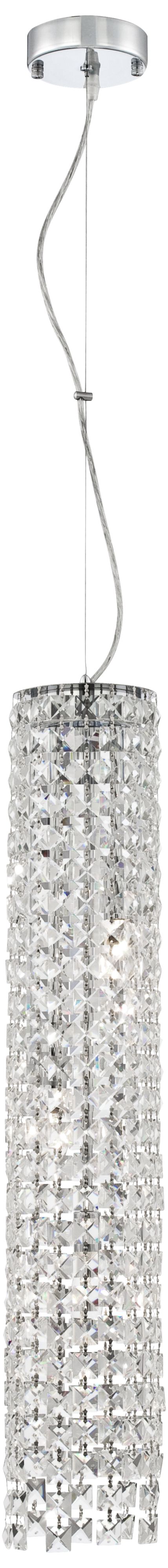 Chrome 4-Light 5 1/4" Crystal Long Mini-Pendant Light