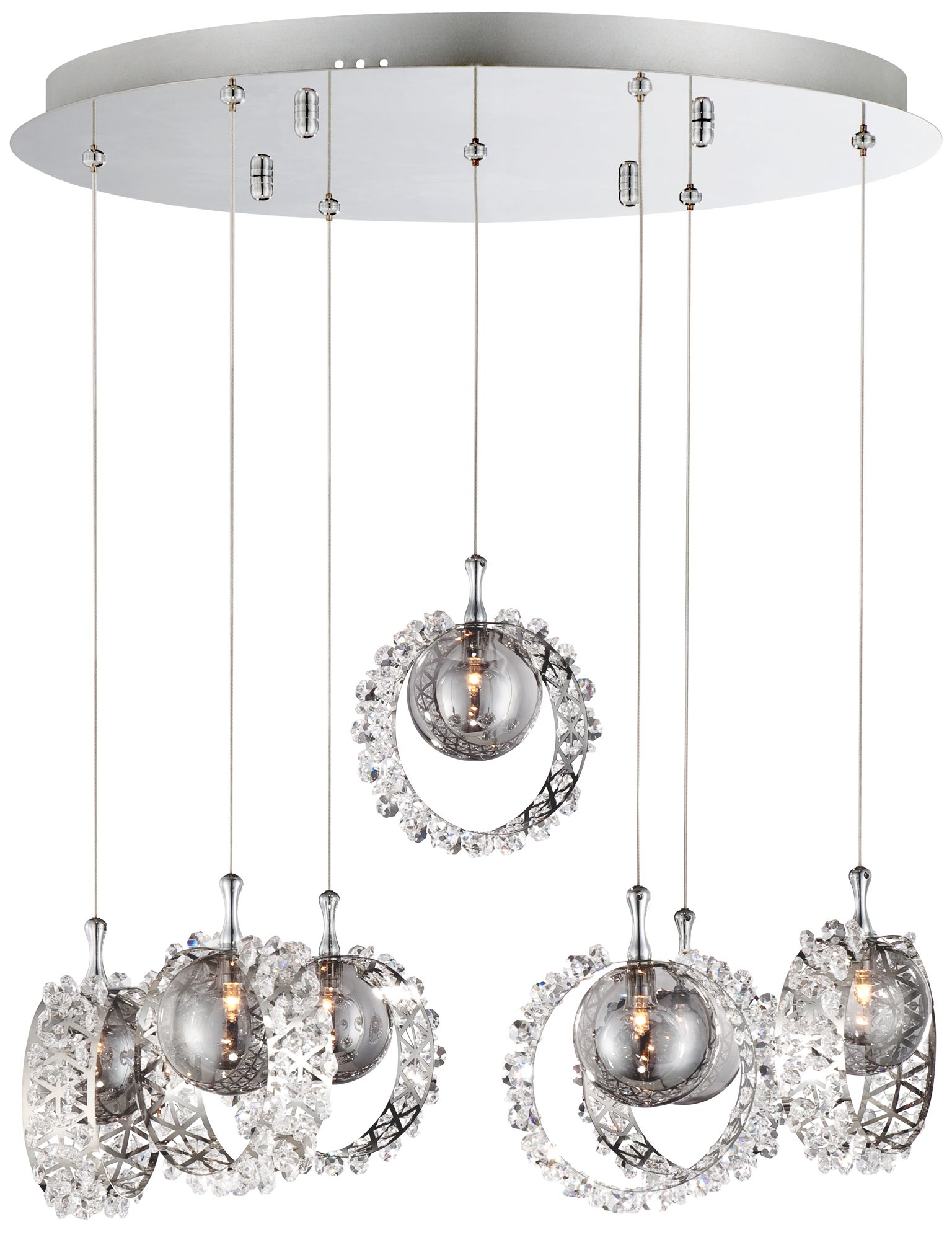 Possini Euro 18" Wide Chrome Crystal Bangles Chandelier