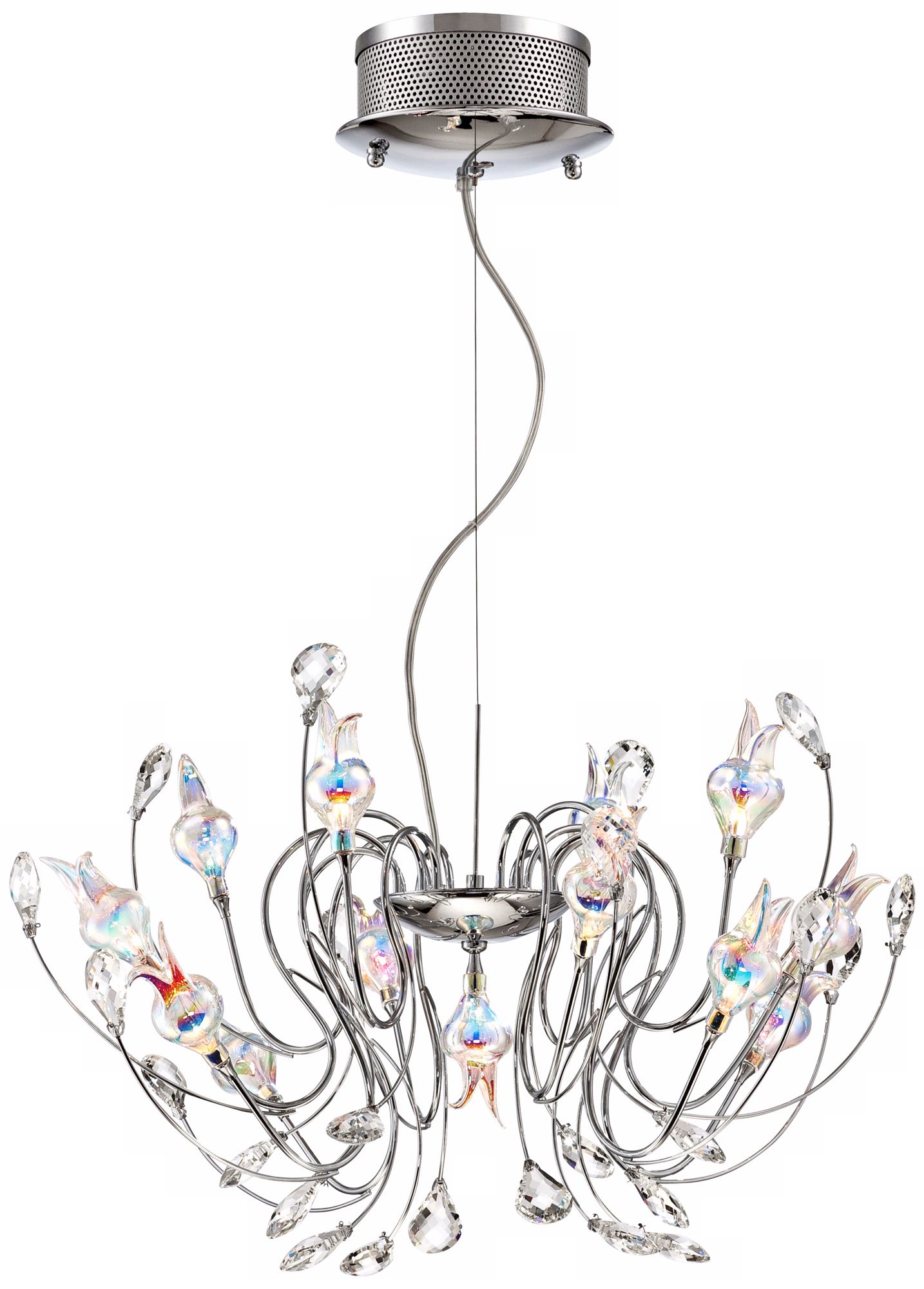 Possini Euro 30 1/2" Wide Iridescent Glass Pendant Light