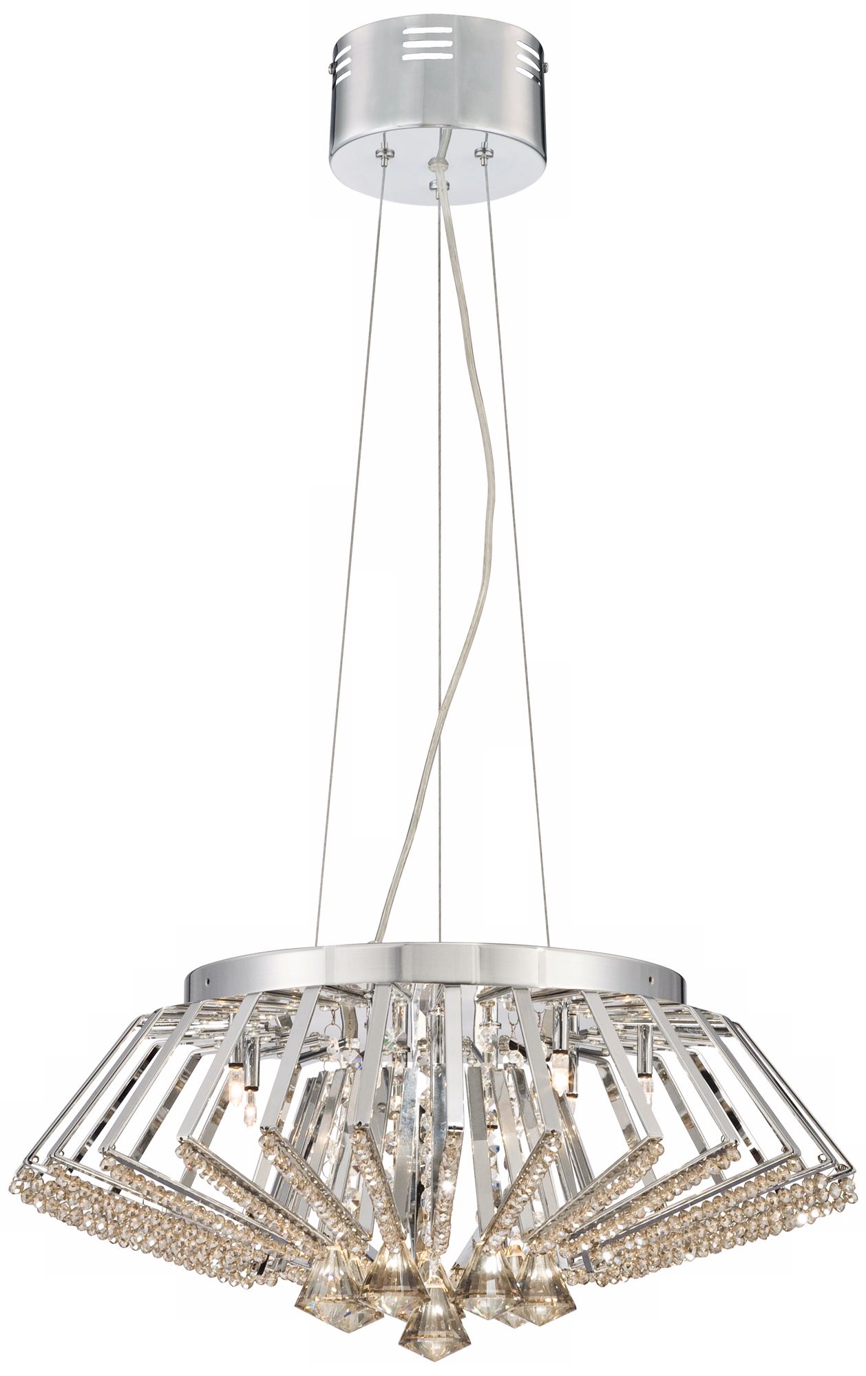 Possini Euro 20" Wide Chrome and Crystal Pendant Light