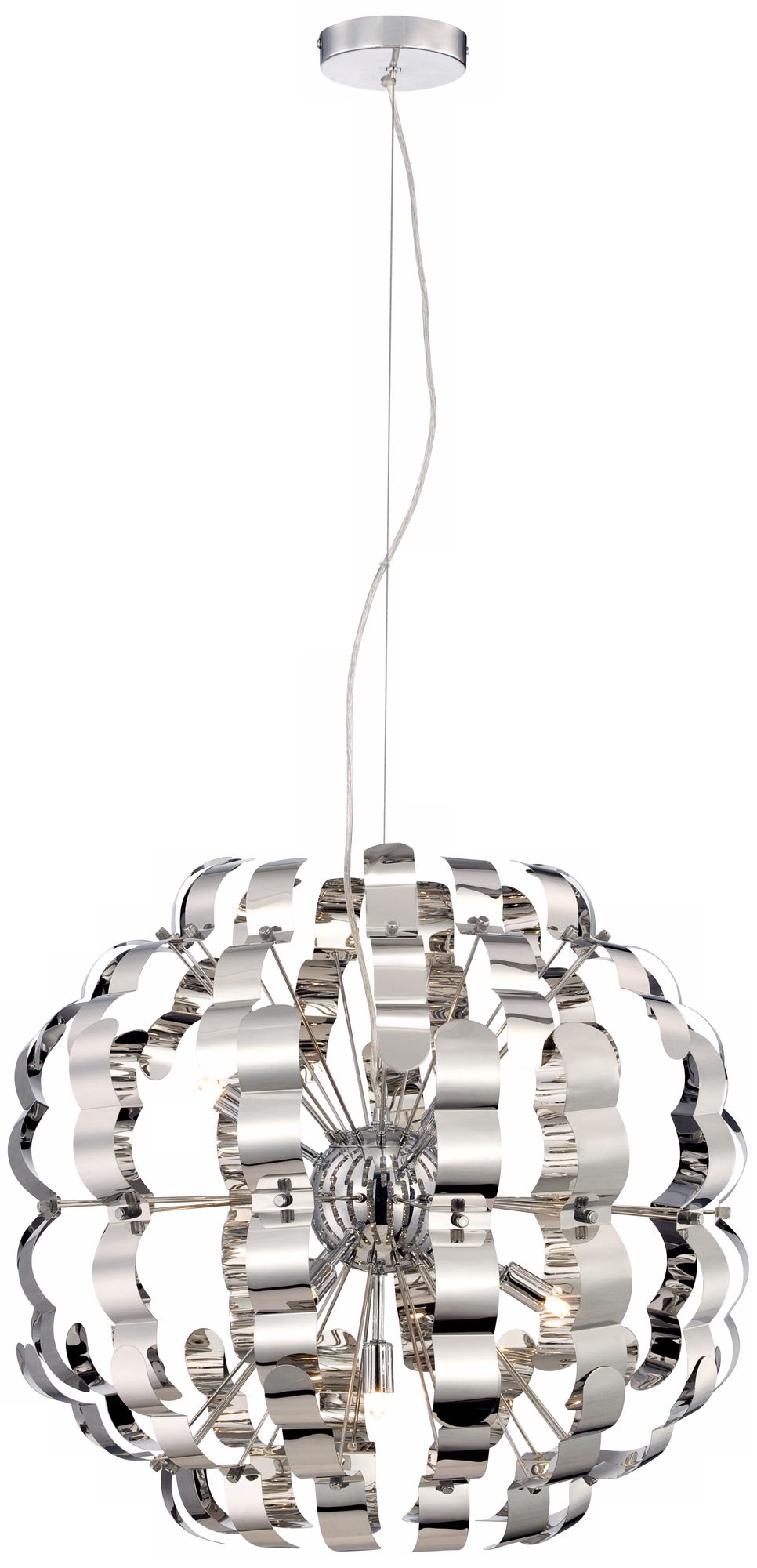 Possini Euro 24" Wide Modern Chrome Pendant Light