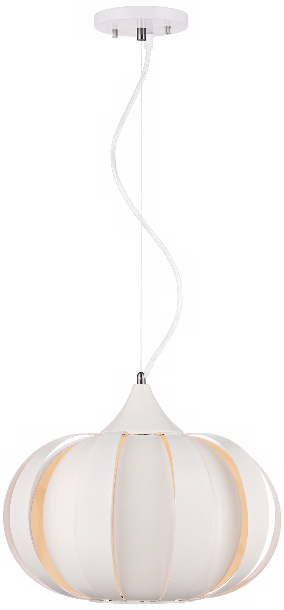 Possini Euro Design White 13" Wide Modern Pendant Light