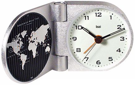 Gotham Solid Aluminum Greenwich Travel Alarm Clock