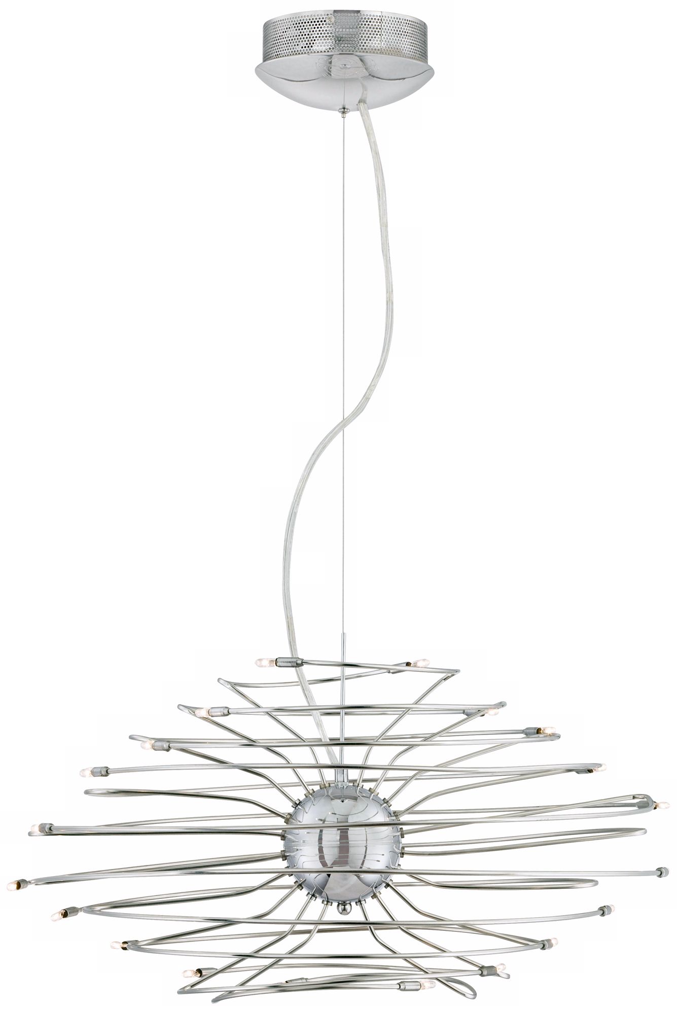 Wire Sphere 20" Wide Chrome Pendant Light