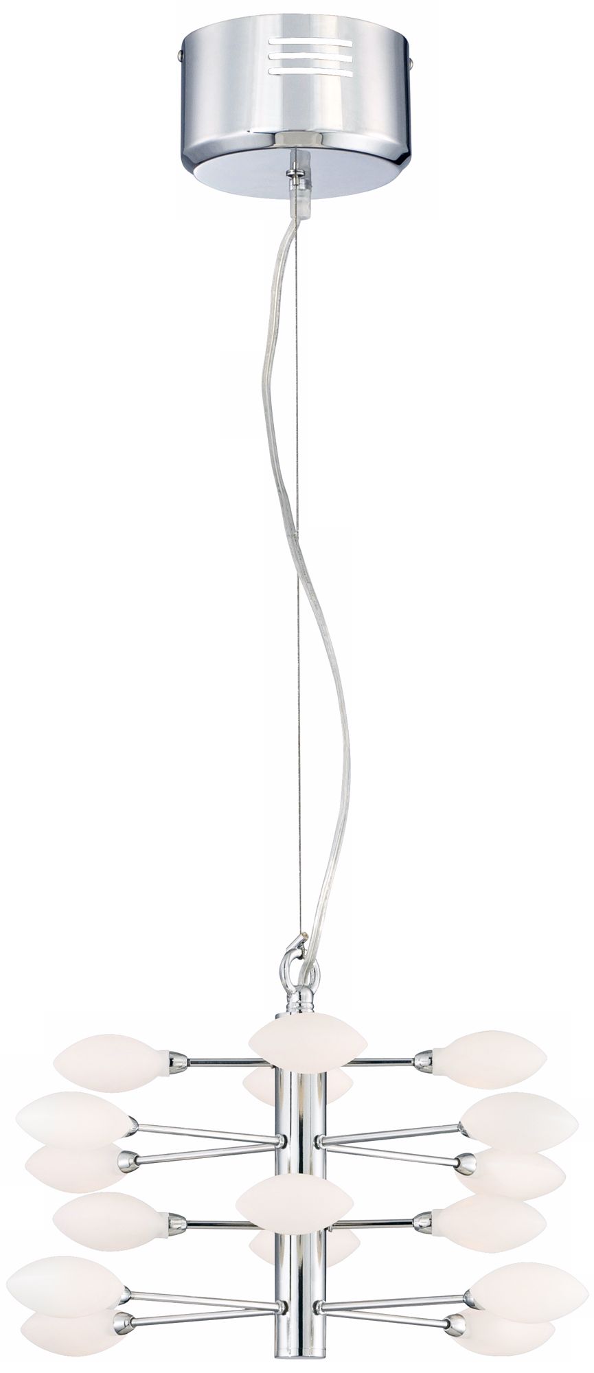 Four Tier 17" Wide Oval Frosted Glass Pendant Light