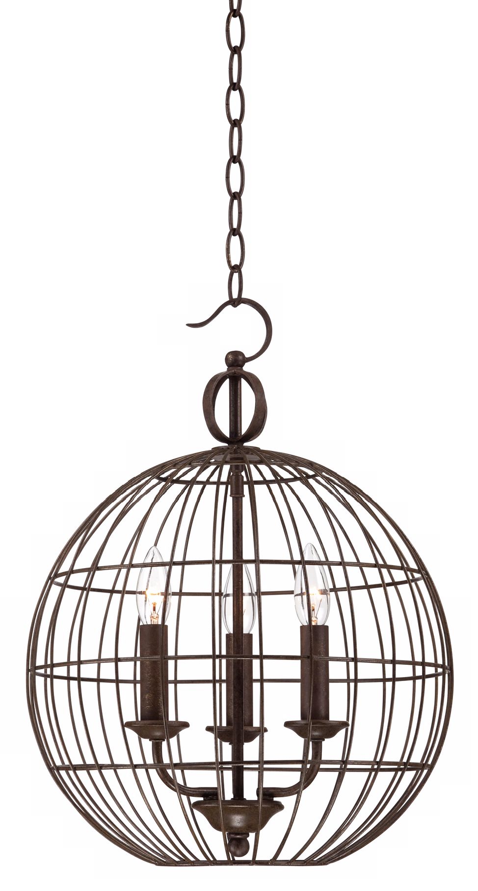 Industrial Candelabra 3-Light 15" Wide Cage Pendant Light