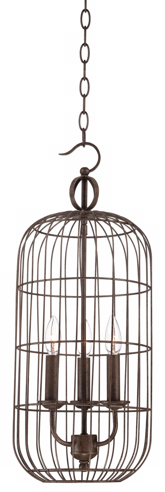 Industrial Candelabra 10 1/4" W Oval Cage Pendant Light