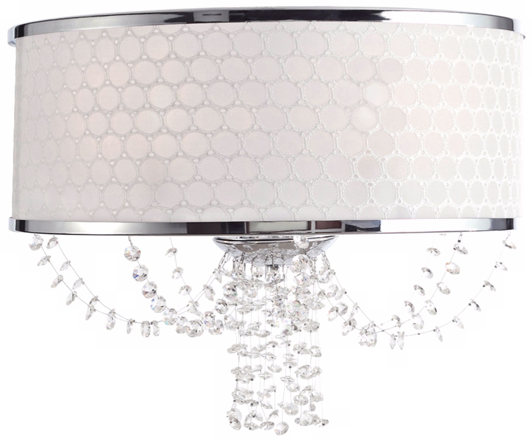Crystorama Allure Silk Shade 14" Crystal Wall Sconce