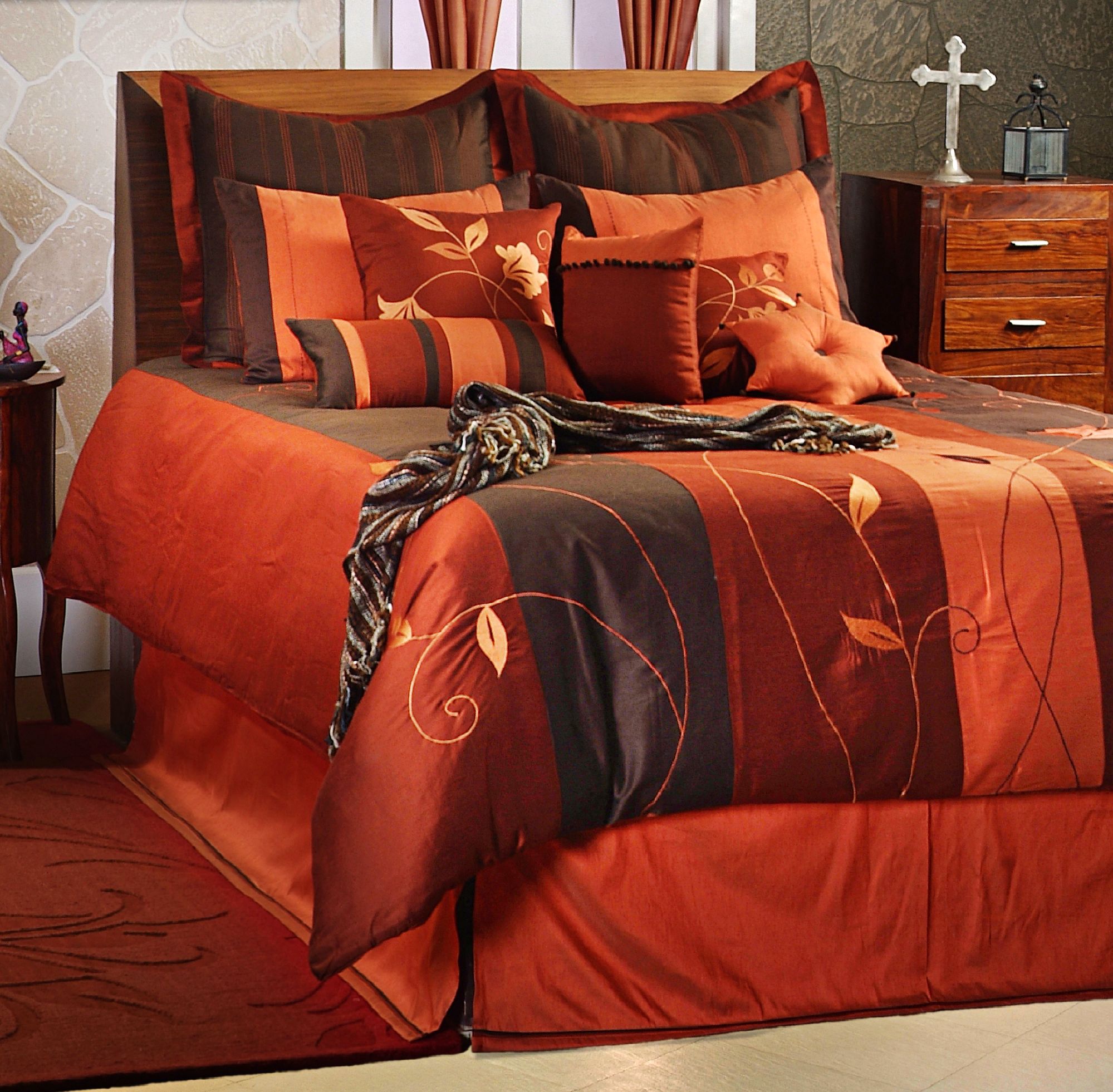 Paprika 10-Piece Queen Duvet Bed Set