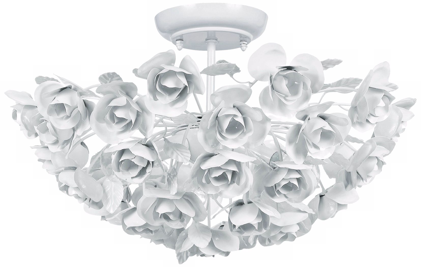 Crystorama Cypress 18" Wide White Rose Ceiling Light Fixture
